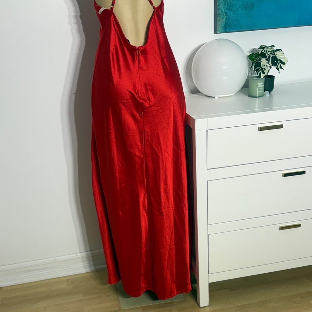 Forever 21 Red Satin Halter Maxi Dress - Picture 9 of 9
